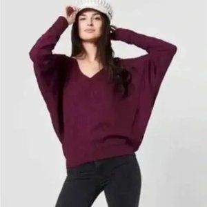 NWT Free People Santa Clara Pullover in Mulberry